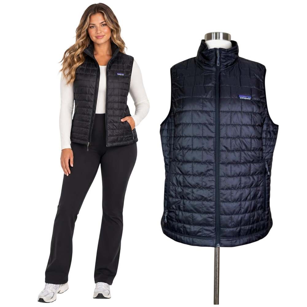 Patagonia | Black Nano Puff Quilted Insulated Full Zip Vest Womens XL